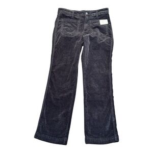 Free People Pants Womens Size 4 High Time Velvet Kick Flare BLK/Noir